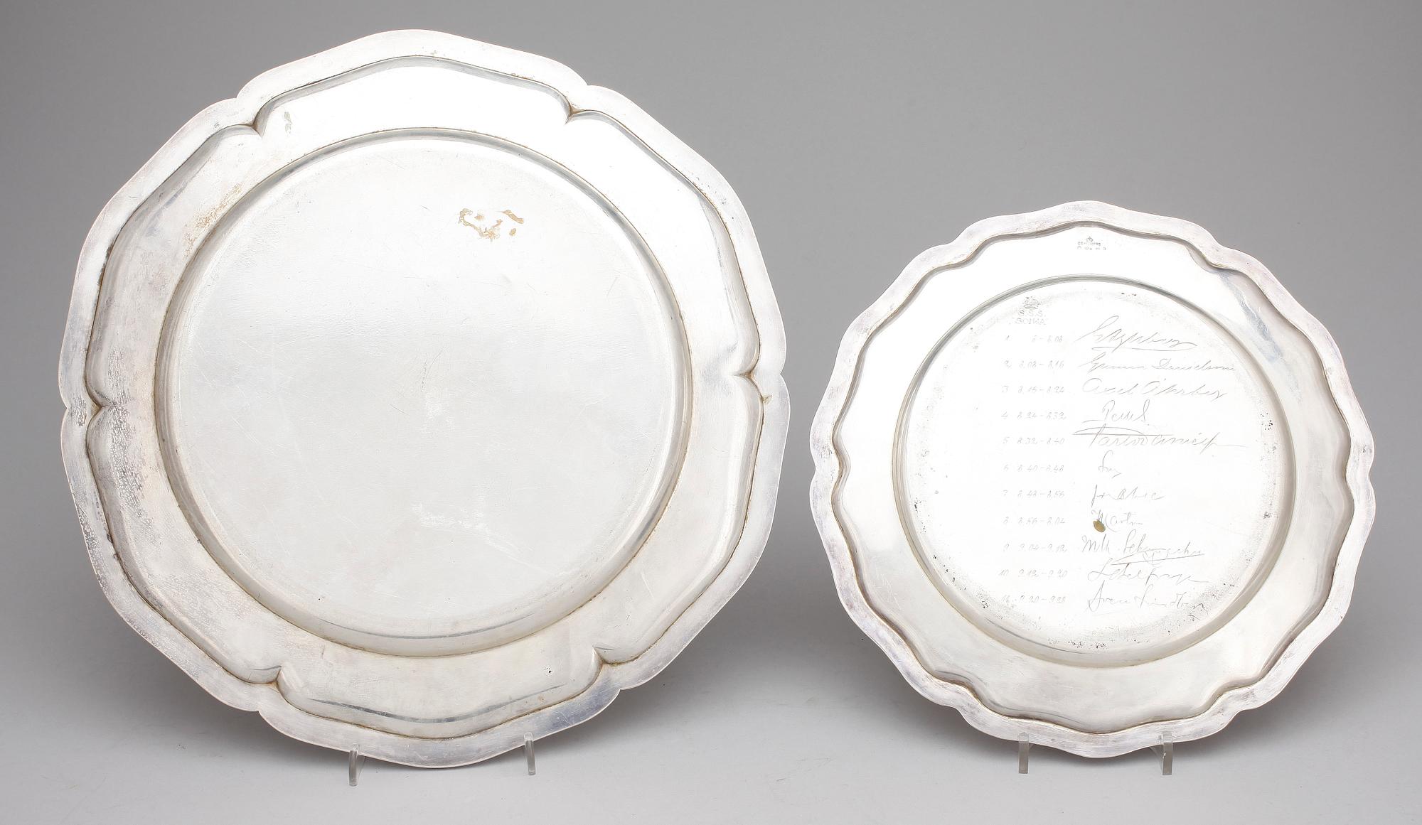 FAT, 5 st, silver, främst C G Hallberg, Stockholm, 1900-tal. Vikt ca 1833 g.