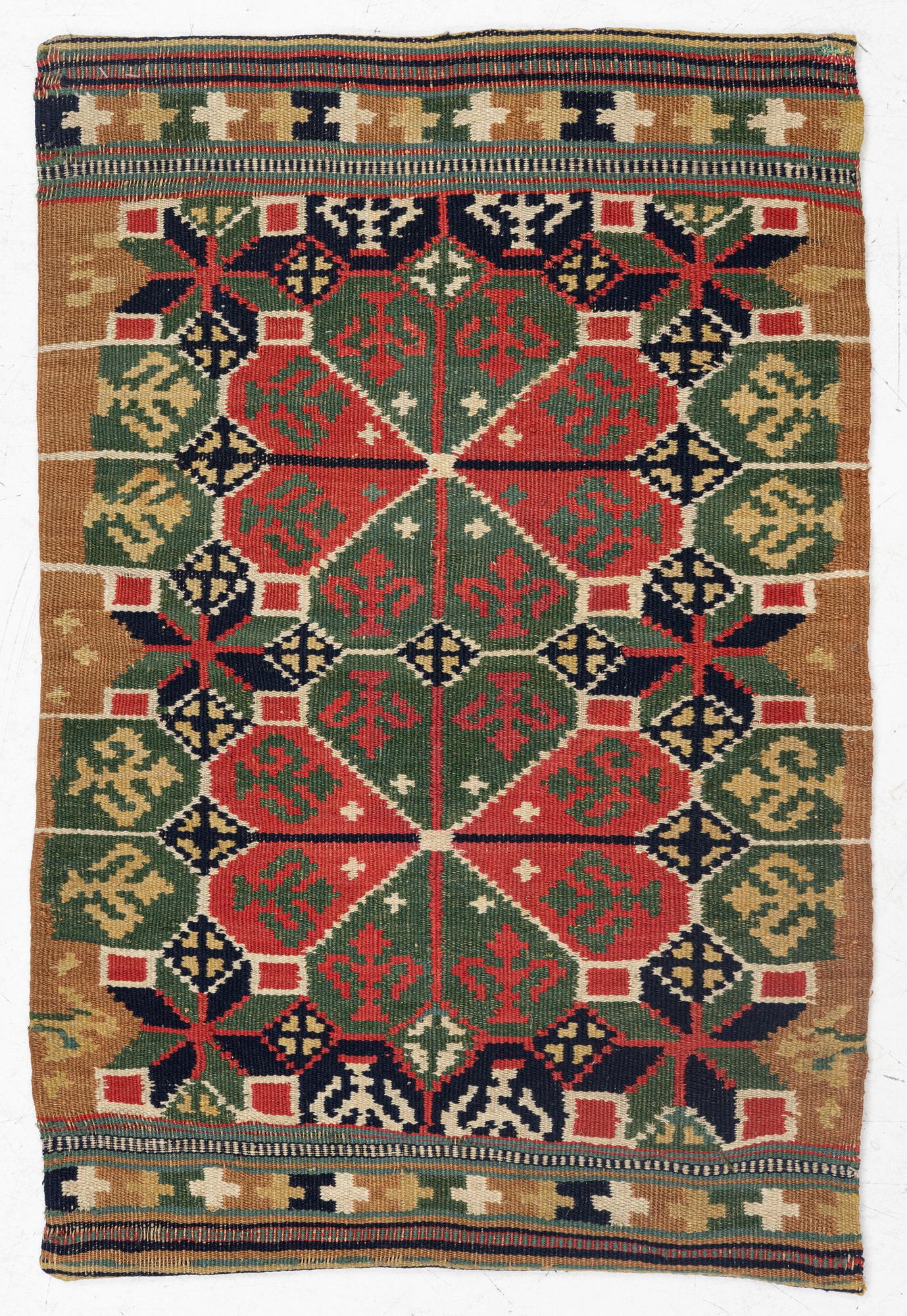 Åkdyna, "Rosetter", rölakan, ca 88 x 58 cm, Skytts eller Oxie härad, sydvästra Skåne, 1800 talets första hälft.