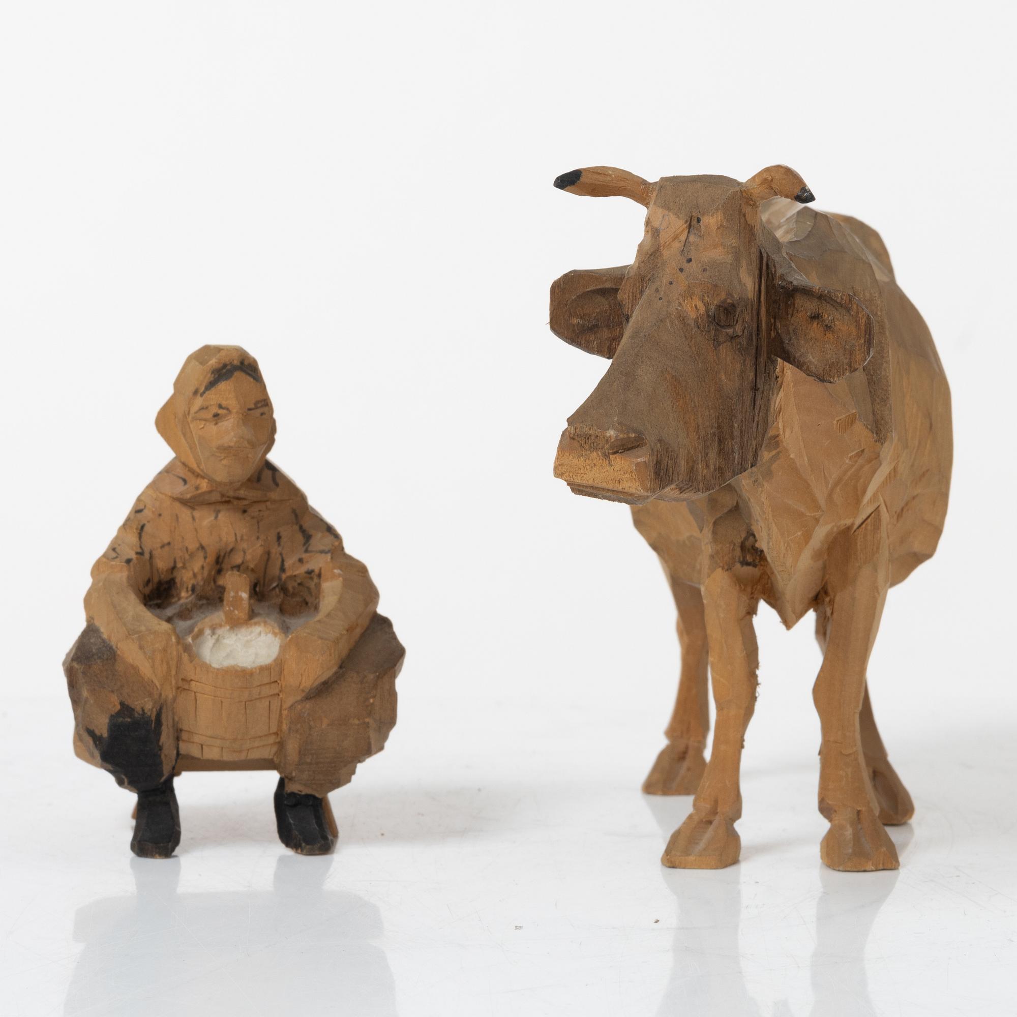 Axel Petersson Döderhultarn, Milkmaid and cow.