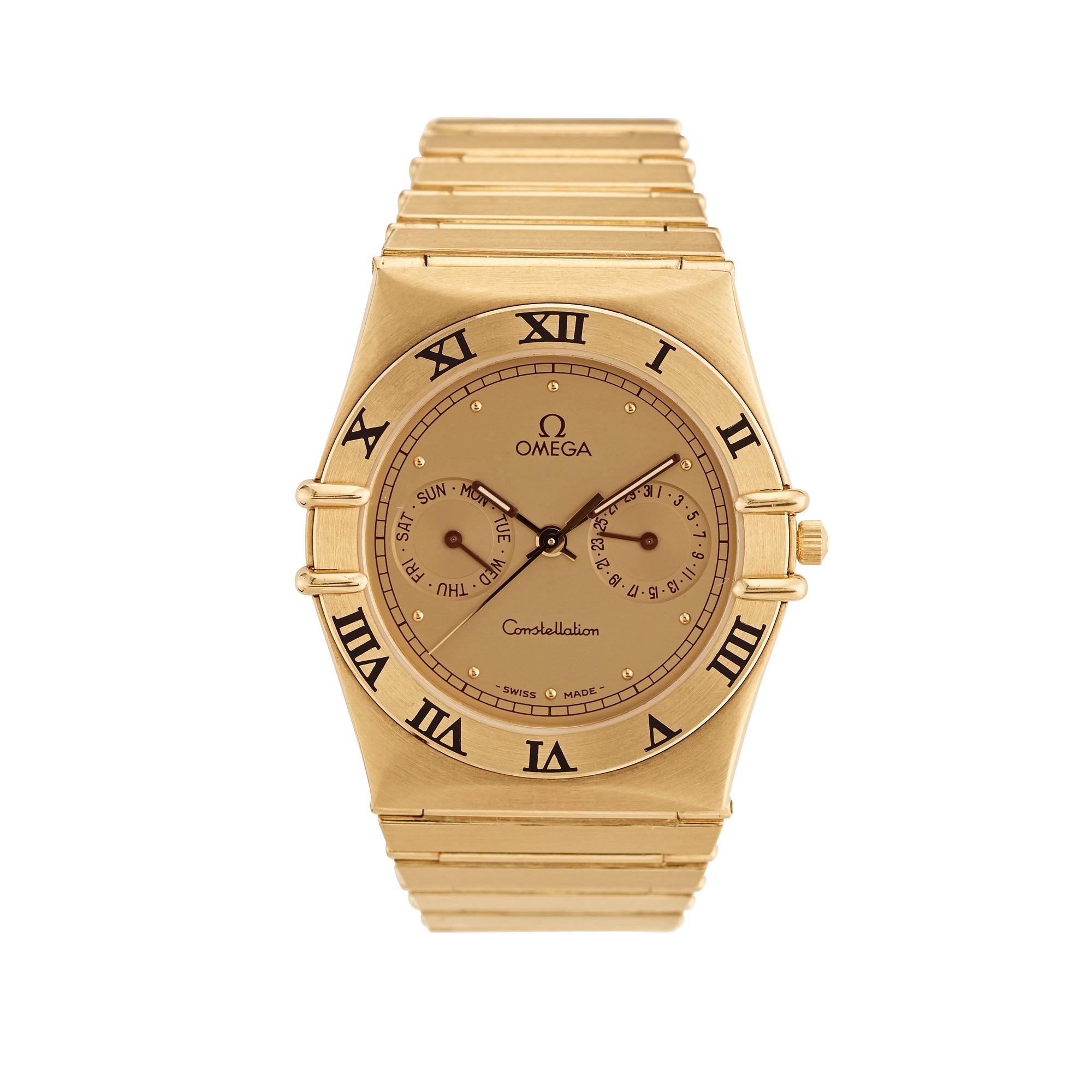 OMEGA - Constellation, "Hibou". Gold. Quartz. Ø 33mm. Late 1980s.