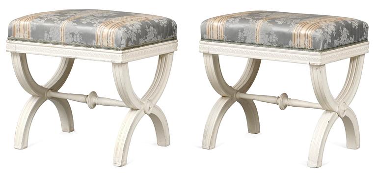 A pair of late Gustavian stools.