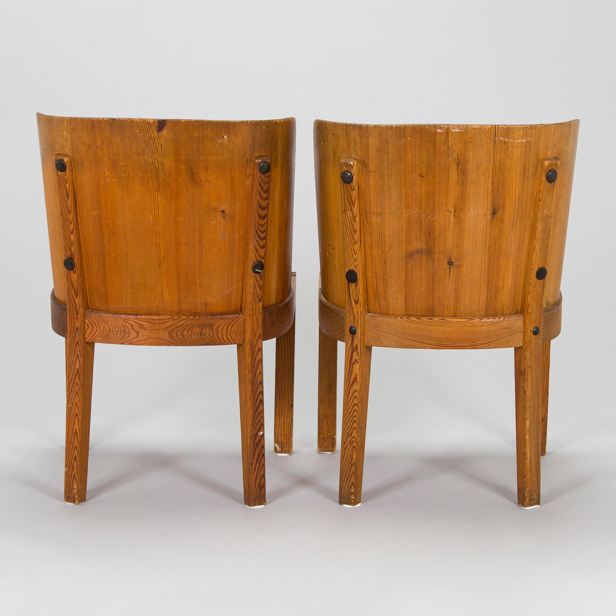 Axel Einar Hjorth, Two 1930s 'Lovö' chairs for Nordiska Kompaniet.