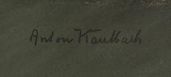 Anton Kaulbach, pastell, porträtt, signerad.