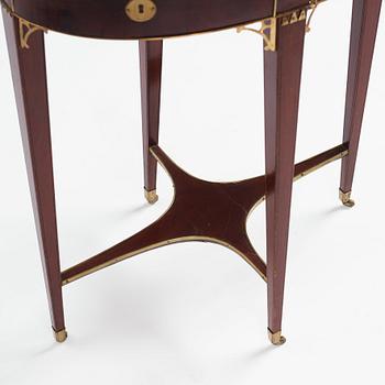 A Gustavian mahogany table, by C D Fick (1776-1806).