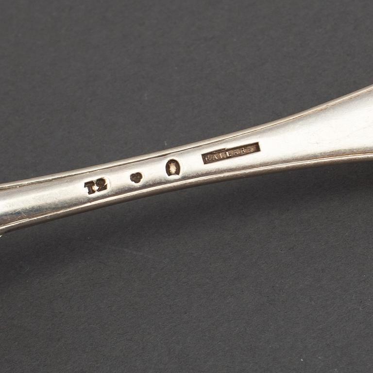 SKEDAR 6+3 st, silver, "Svensk modell", bla  Johan Erik Wallin, Stockholm 1800-talets början.