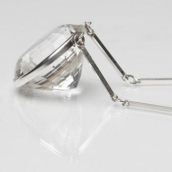 Wiwen Nilsson, a sterling and rock crystal necklace, Lund, Sweden 1965.