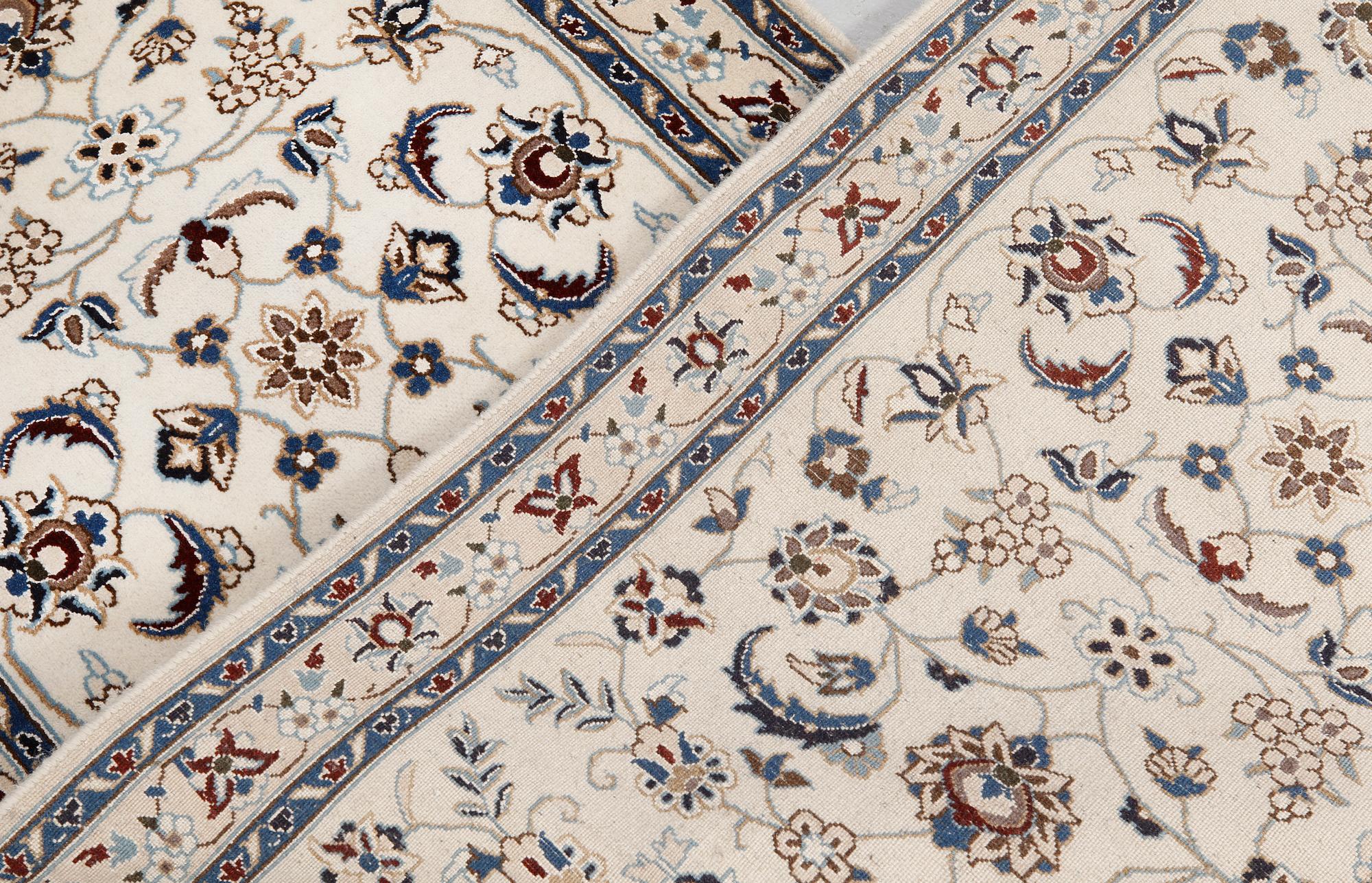 A part silk Nain, runner so called 9 LAA, ca 290 x 75 cm.