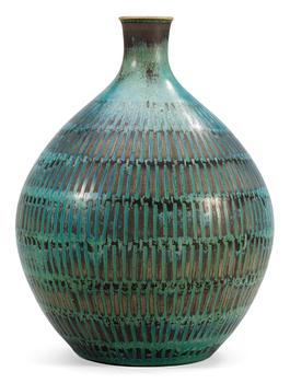 1172. A Stig Lindberg stoneware vase, Gustavsberg studio 1980.