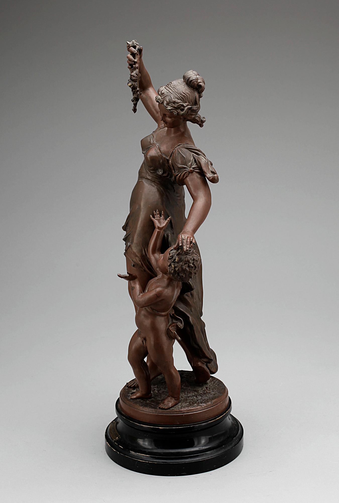 EUGENE CAPY, efter. Skulptur, metall, gjuten sign, 1900-talets början.