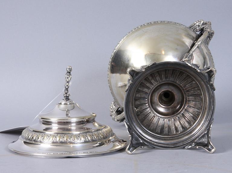 SOCKERSKÅL, nysilver, omkring sekelskifte 1800/1900.