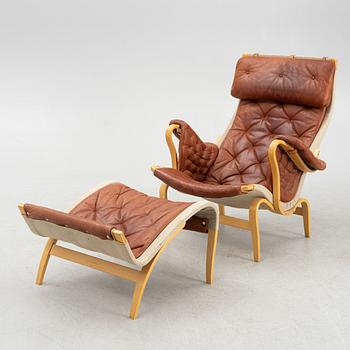 Bruno Mathsson, a 'Pernilla' easy chair with ottoman, Dux.