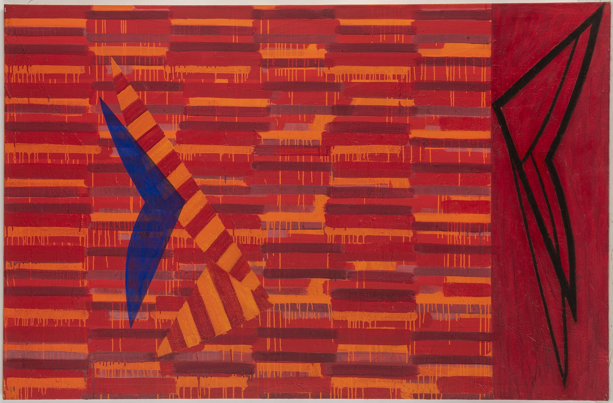 MARI RANTANEN, mixed media on canvas, signed and dated 1988.