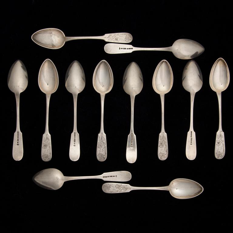 SKEDAR, 12+6+6 st, silver, finska stämplar. Tot vikt 510 g.