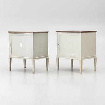 Bedside tables, a pair, Nordiska Kompaniet, early 20th century.