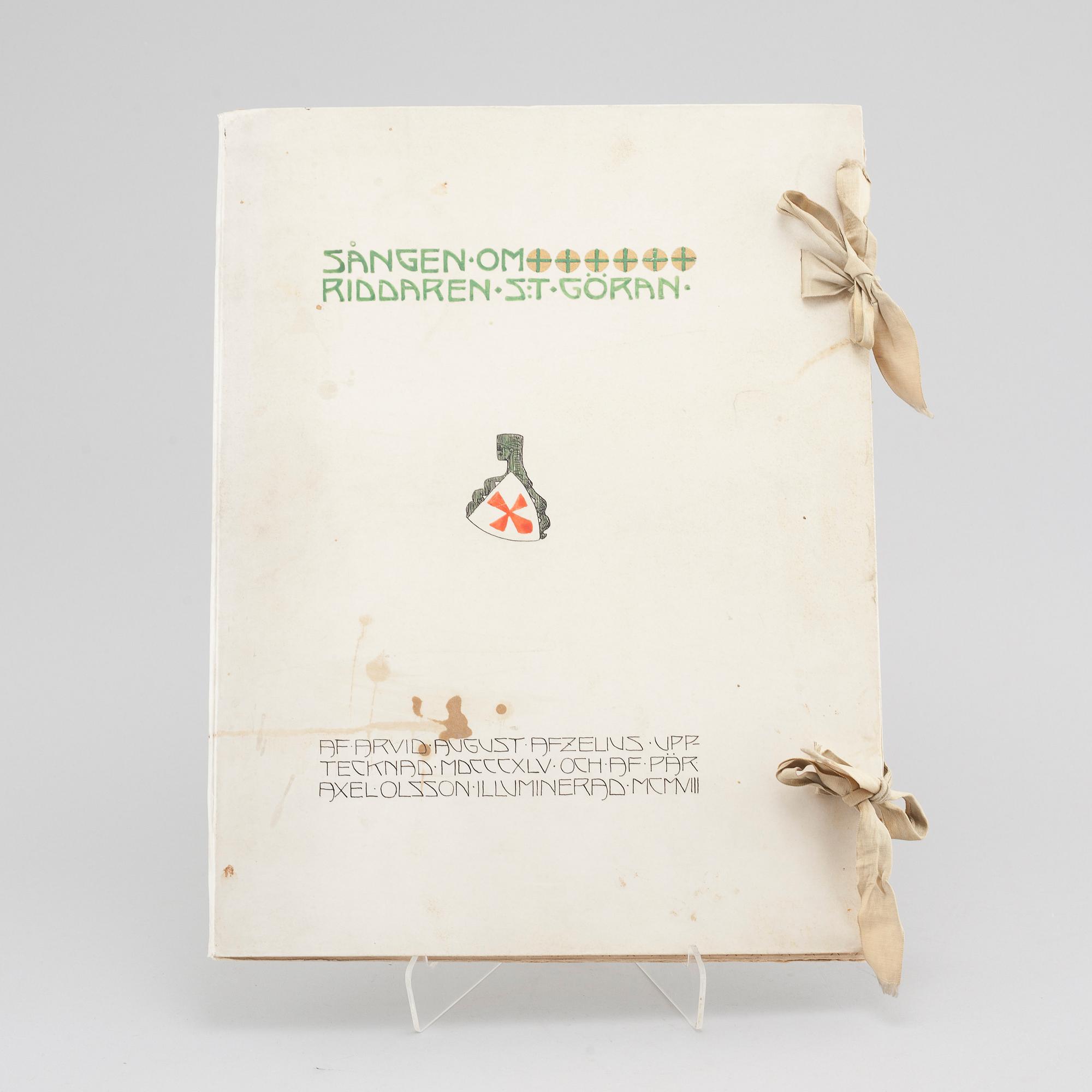 and ARVID AUGUST AFZELIUS, original manuscript and five watercolors, 1907.