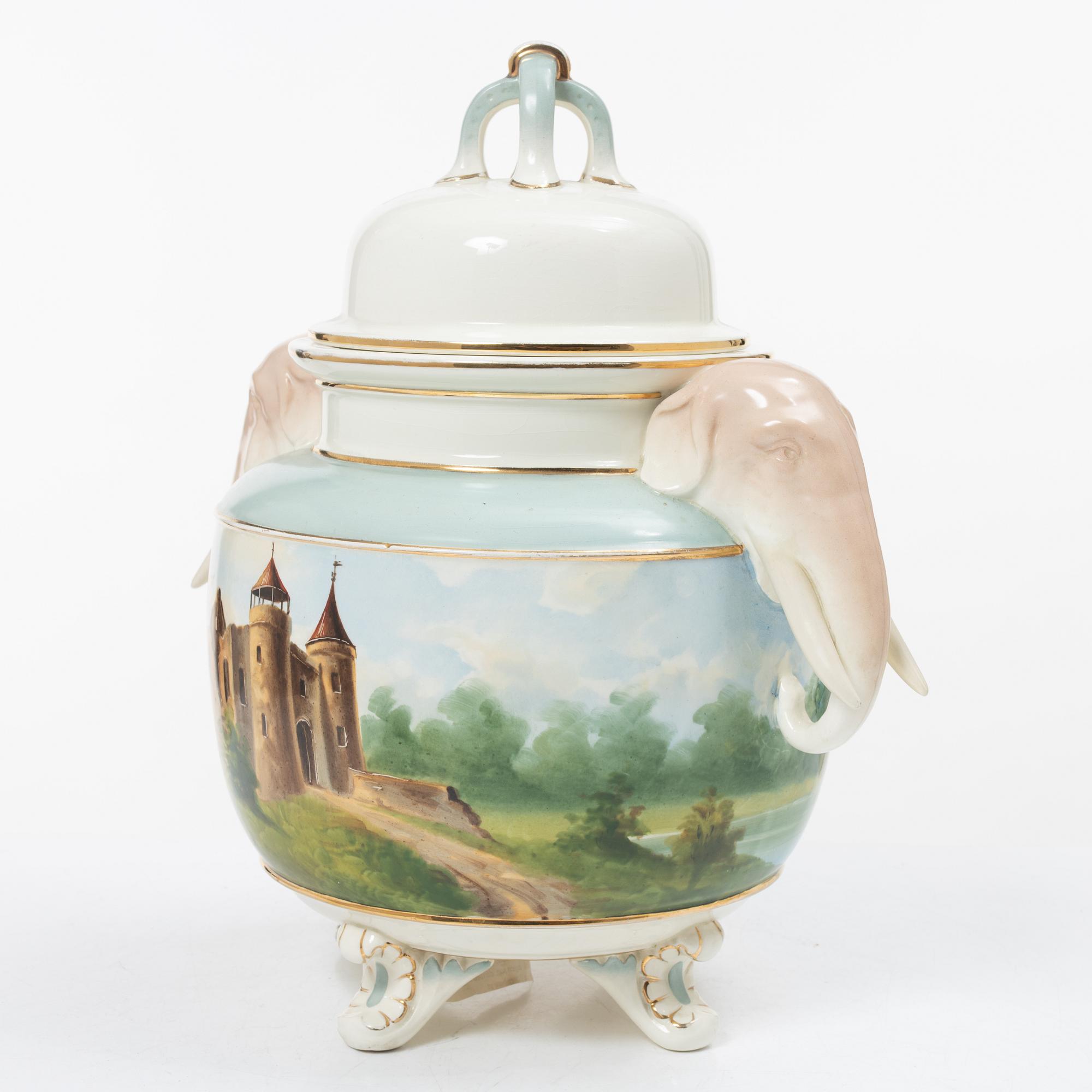 Rörstrand, urn with lid, late 19th century.