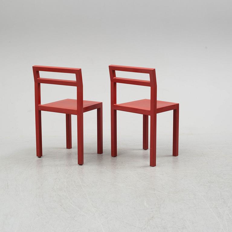 BORIS BERLIN/POUL CHRISTIANSEN, a 'Non' table with two chairs by Komplot design for Källmo.