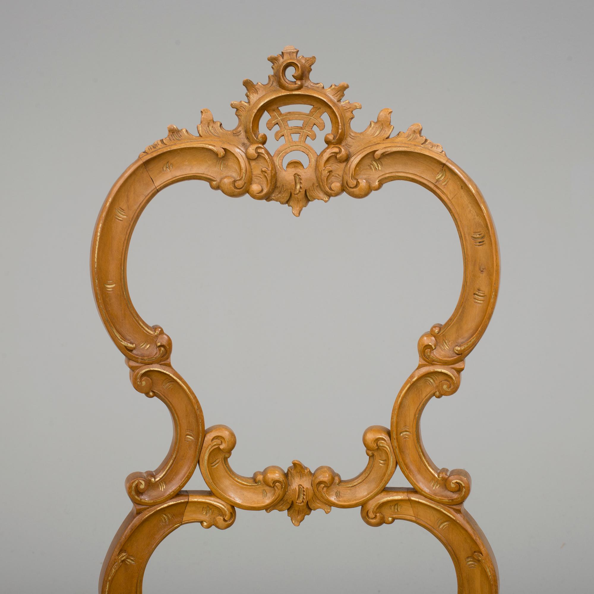 STOLAR, 5 st. Nyrokoko, omkring 1900. Myrstedt och Son, Stockholm.