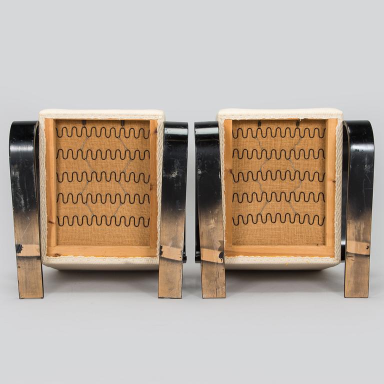 Alvar Aalto, fåtöljer ett par, "Tank chair" modell 400, Artek, 1970-tal.
