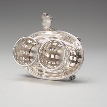 A Swedish early 19th century silver cruet-set, marks of Mikael Nyberg, Stockholm 1805.