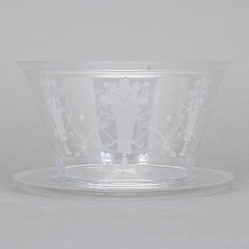 SKÅL med FAT, glas, Edvin Ollers, 1920-30-tal.