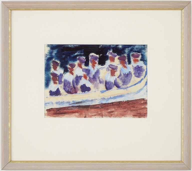 RAGNAR SANDBERG. Olja på papper, sign R.S.