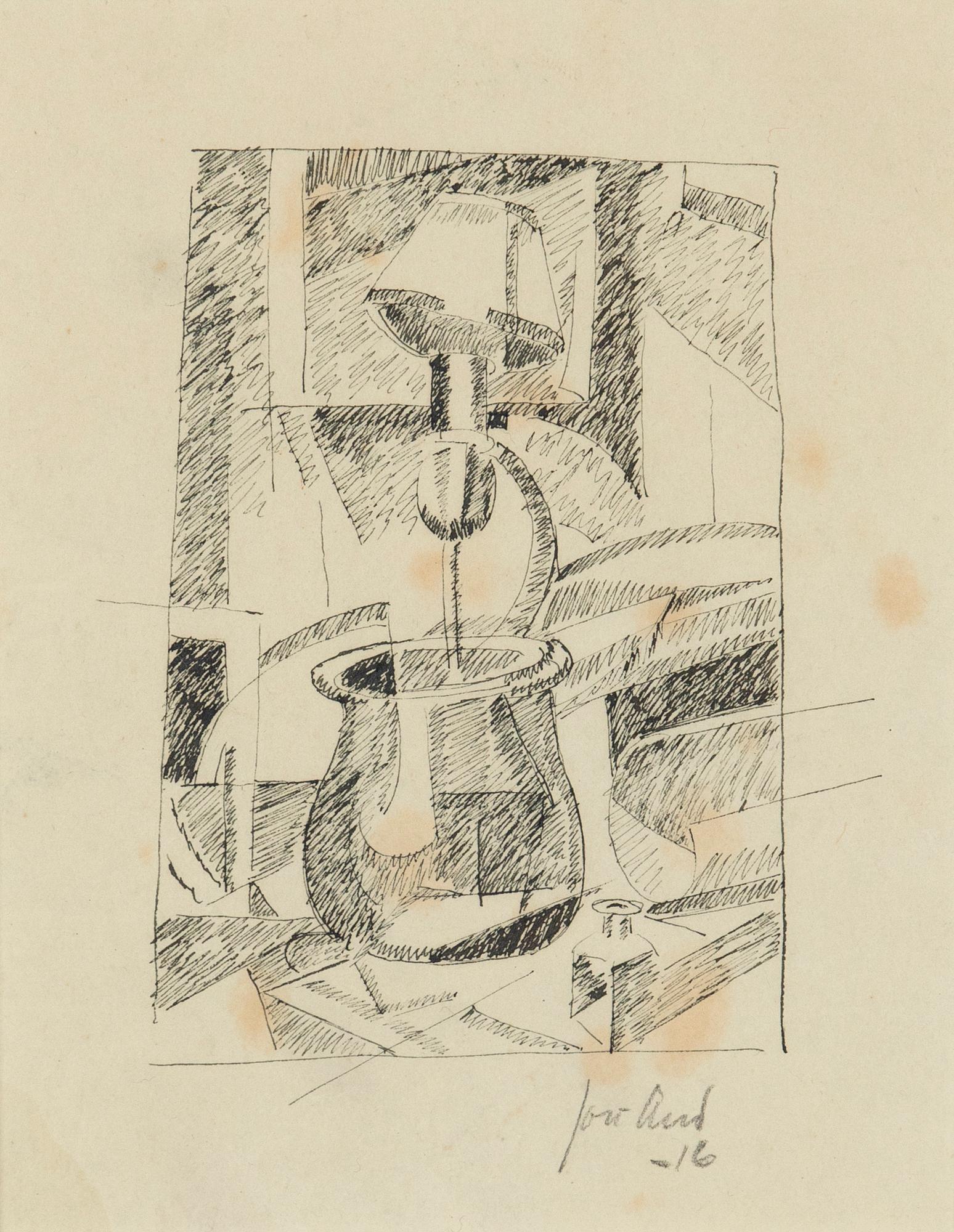 John Jon-And, tuschteckning på papper, signerad och daterad -16.