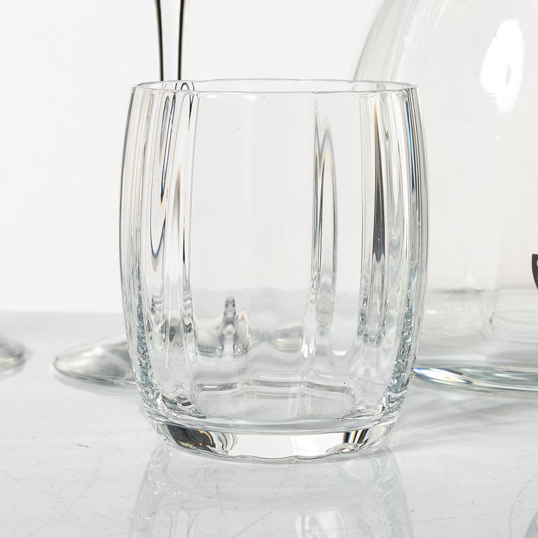 Gunnar Cyrén, glasservis, 67 delar, "Optica", Orrefors.