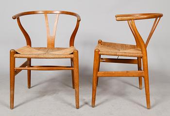 KARMSTOLAR, 4 st, "Y-stolen", Hans J Wegner, Carl Hansen & Söner, Odense.