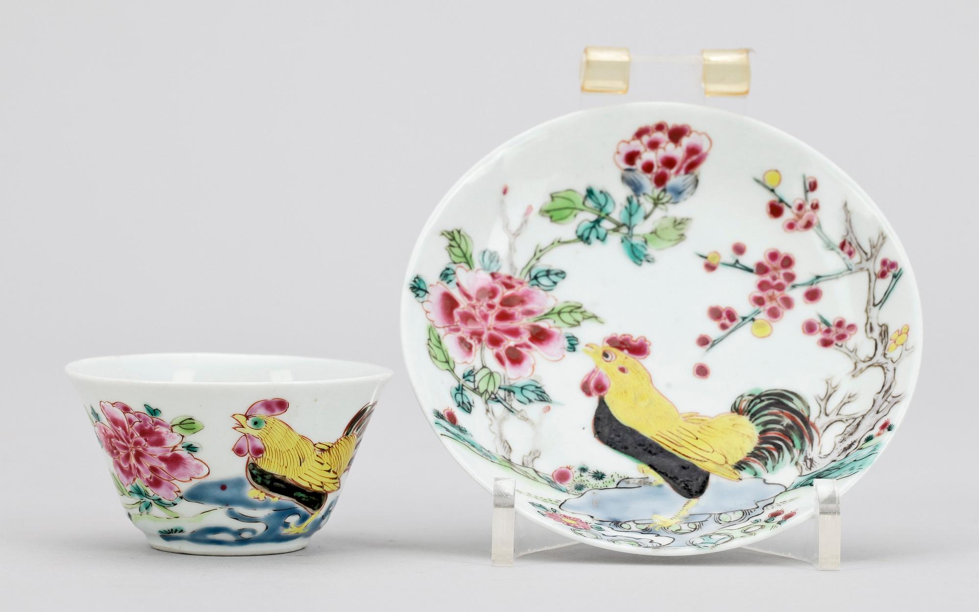 KOPP MED FAT, porslin, Kina, Qianlong (1736-1796).