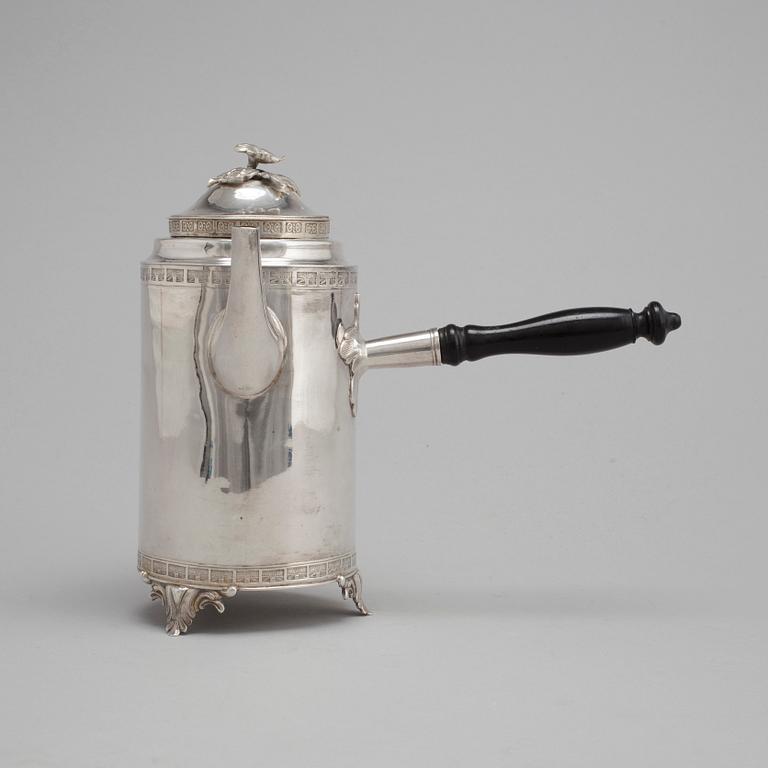A Swedish 18th century silver coffee-pot, mark of Olof Yttreaus, Uppsala 1780.
