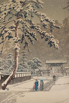 Kawase Bunjiro Hasui, Honmon Temple, Ikegami (Ikegami Honmonji).