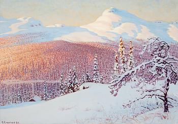 57. Gustaf Fjaestad, Landscape in winter.