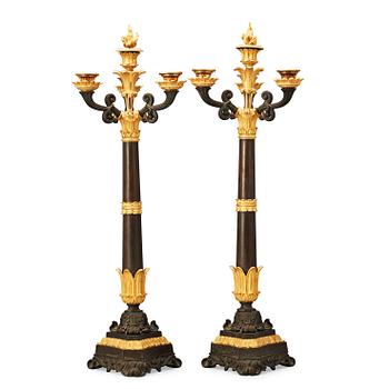 A pair of French Louis Philippe 19th century four-light candelabra.