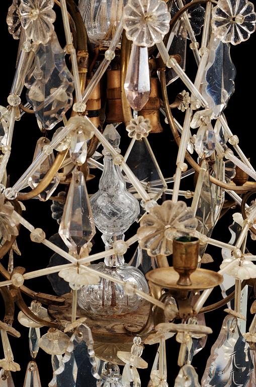 A Swedish Rococo 18th Century six-light chandelier.