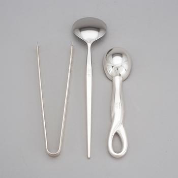 PARTI SILVER, 3 delar, bland annat, Tiffany. 1900-talets andra hälft. Vikt ca 220 g.