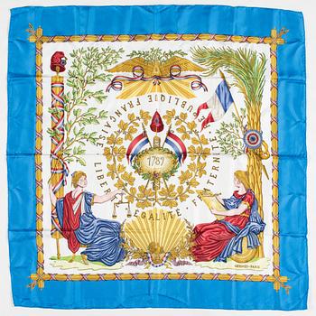 Hermès, scarf, "1789 Liberté Égalité Fraternité".