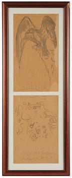 695. Edvard Munch, Study for "Exhibition poster. Tethered eagle", a pair.