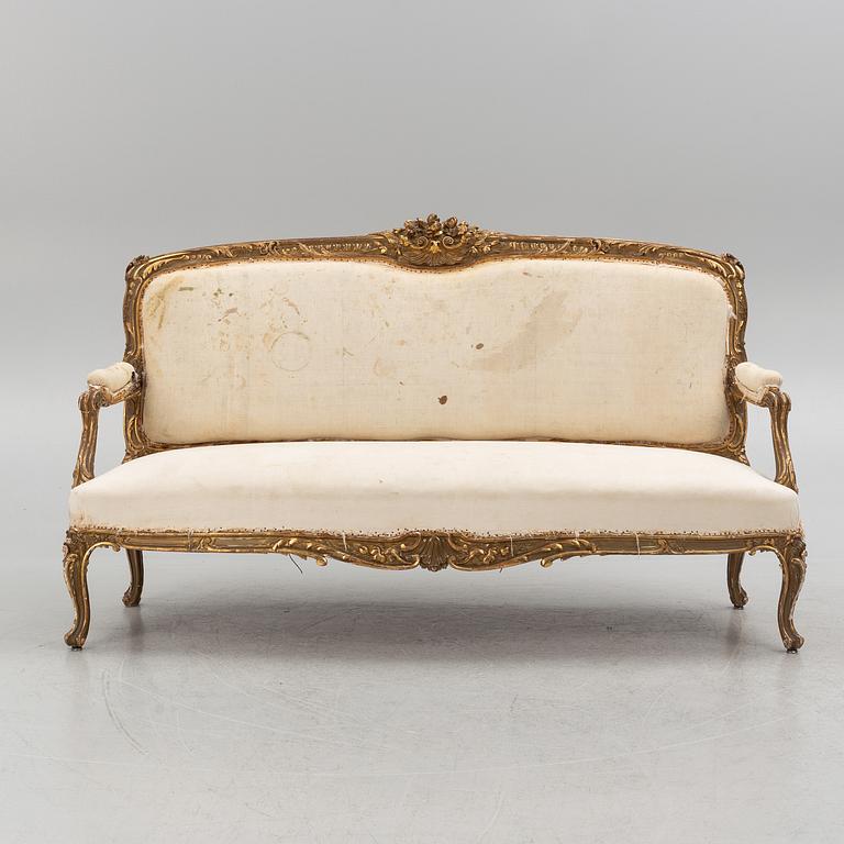 Soffa, rokokostil, 1800-talets senare del.