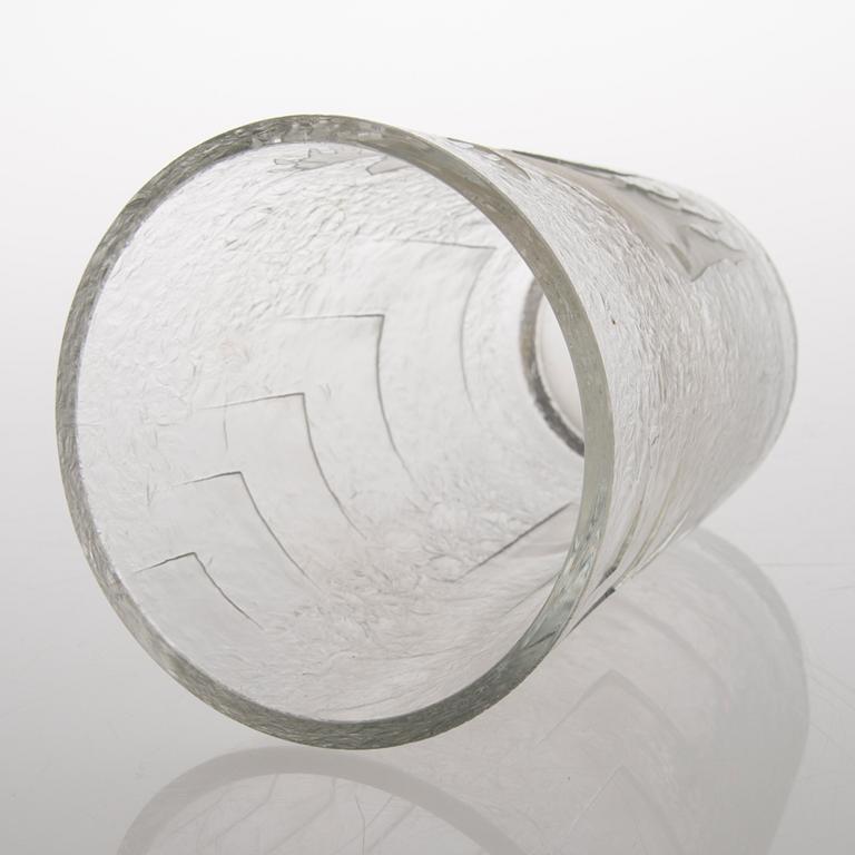 FRANS RANTANEN, maljakko lasia, signeerattu F. Rantanen -38 Karhula.