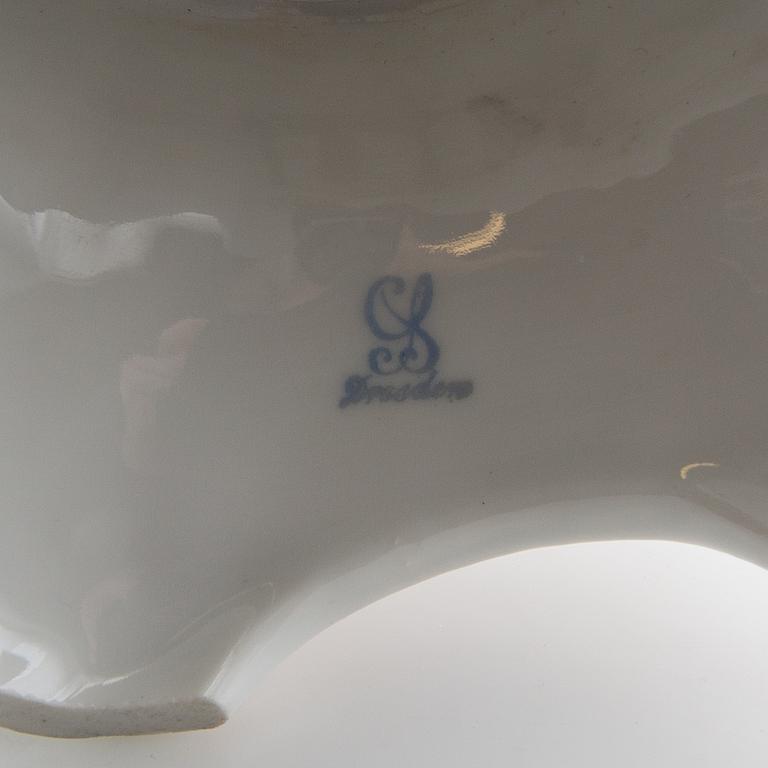 Bowl on foot Rococo style Germany mid-20th century porcelain.