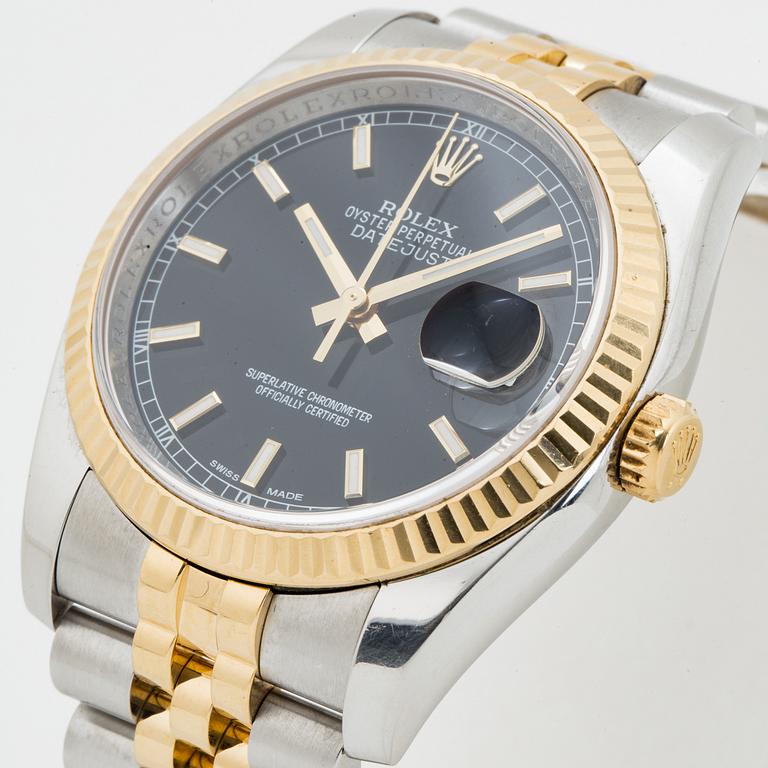 ROLEX, Oyster Perpetual, Datejust, Chronometer, wristwatch, 36 mm.