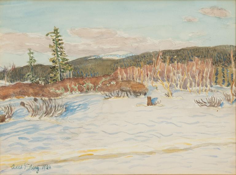 Axel Sjöberg, akvarell, signerad och daterad 1924.