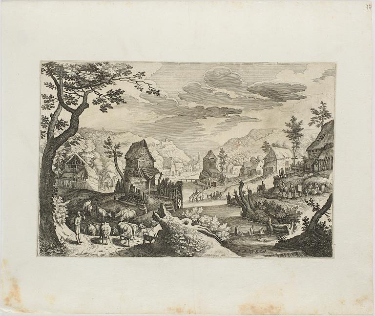ANTON MIROU, AFTER, 2 pcs, engraving, 17th century.