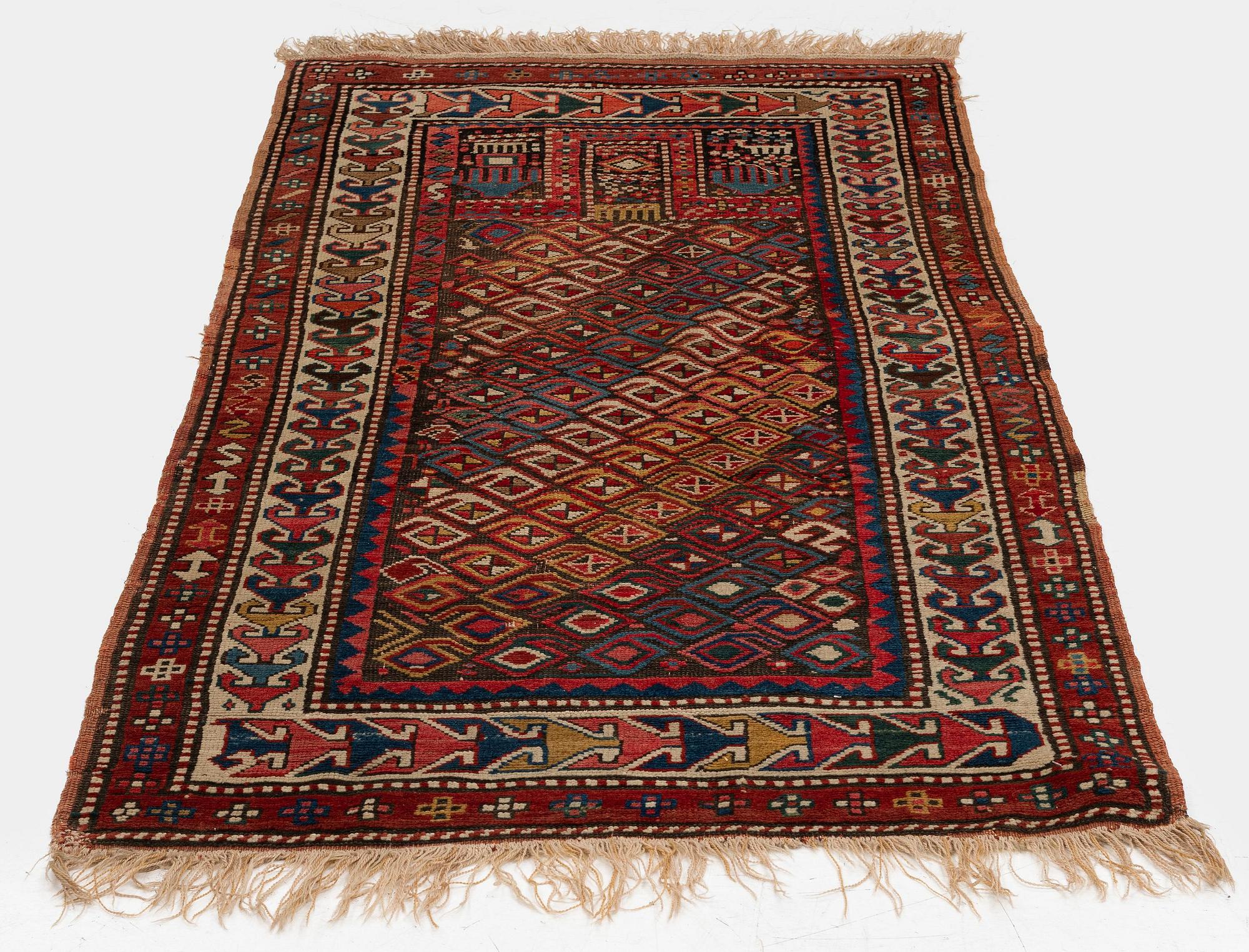 Bönematta, antik Kazak, södra Kaukasus, ca 184 x 89 cm.
