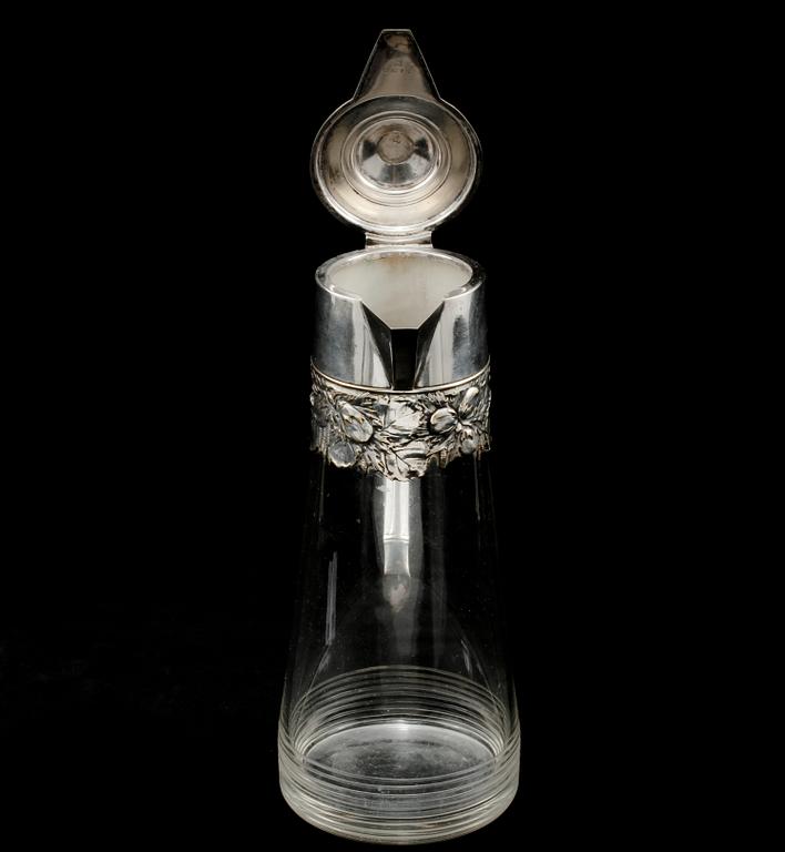 KANNA, glas och nysilver, Orivit Metallwaren-Fabrik, Tyskland, jugend, 1900-talets första del.