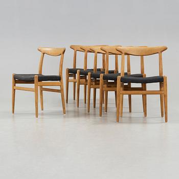 Hans J. Wegner, stolar, 6 st, C M Madsens Fabriker, Danmark 1950-60-tal.