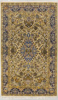 A RUG, Old Qum, around 228 x 140 cm.