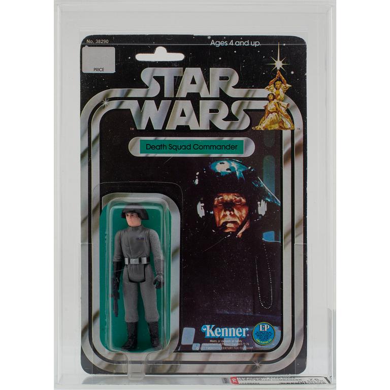 STAR WARS, Death Squad Commander, 12 back-b, AFA 75 EX+/NM, Kenner 1978.