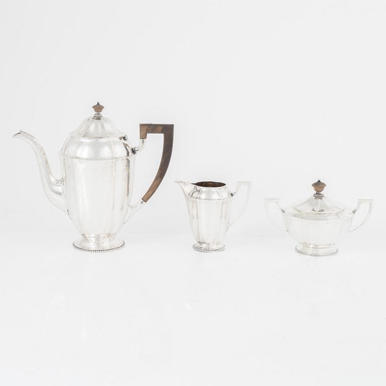 Kaffeservis, 3 delar, silver, Torndahl-Ekström Ab, Stockholm, 1918.